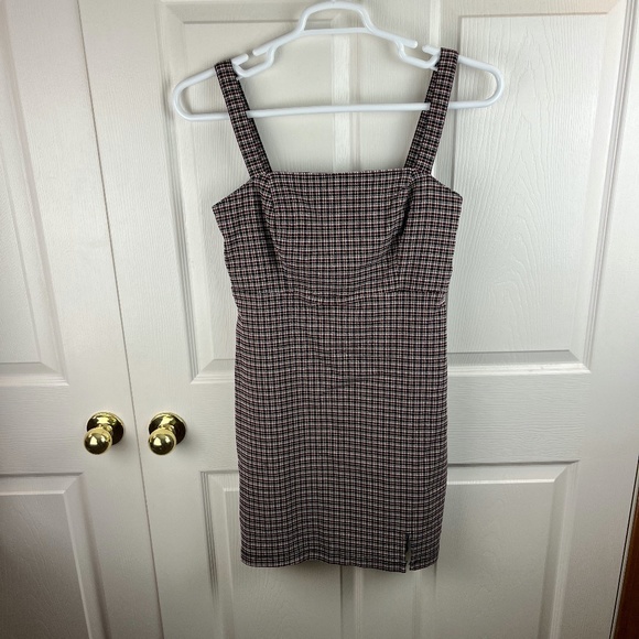 Hollister Sleeveless Plaid Dress Stretch Academia Size Medium - Picture 1 of 4